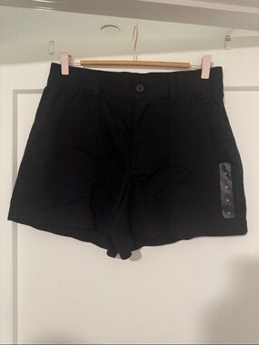NWT GAP LINEN STYLE COTTON SHORTS black square pockets